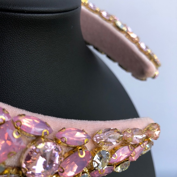 Pink Cubic Zirconia Pink Statement Headband - Picture 5 of 8